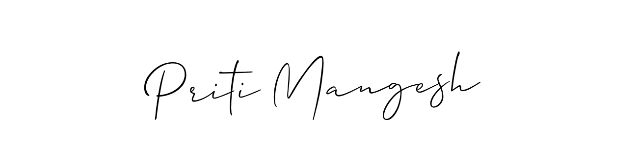 You should practise on your own different ways (Allison_Script) to write your name (Priti Mangesh) in signature. don't let someone else do it for you. Priti Mangesh signature style 2 images and pictures png