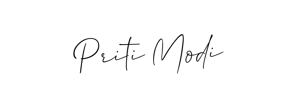 The best way (Allison_Script) to make a short signature is to pick only two or three words in your name. The name Priti Modi include a total of six letters. For converting this name. Priti Modi signature style 2 images and pictures png