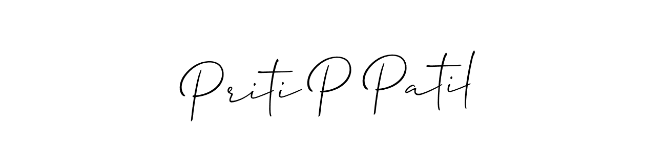 Also we have Priti P Patil name is the best signature style. Create professional handwritten signature collection using Allison_Script autograph style. Priti P Patil signature style 2 images and pictures png