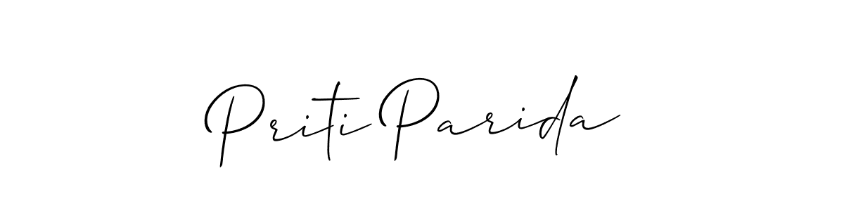 Use a signature maker to create a handwritten signature online. With this signature software, you can design (Allison_Script) your own signature for name Priti Parida. Priti Parida signature style 2 images and pictures png