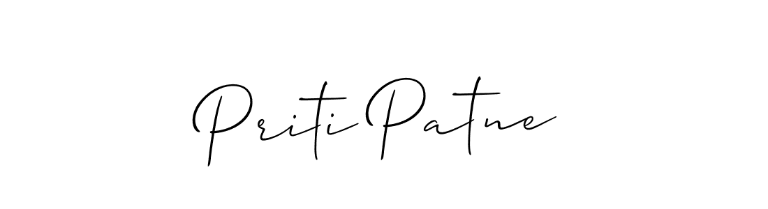 Make a beautiful signature design for name Priti Patne. With this signature (Allison_Script) style, you can create a handwritten signature for free. Priti Patne signature style 2 images and pictures png