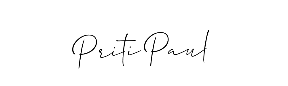 Use a signature maker to create a handwritten signature online. With this signature software, you can design (Allison_Script) your own signature for name Priti Paul. Priti Paul signature style 2 images and pictures png