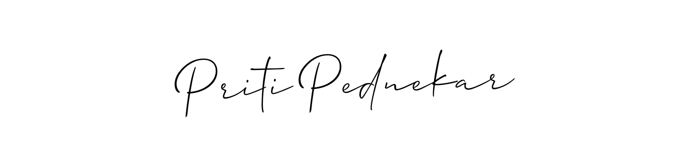 How to Draw Priti Pednekar signature style? Allison_Script is a latest design signature styles for name Priti Pednekar. Priti Pednekar signature style 2 images and pictures png