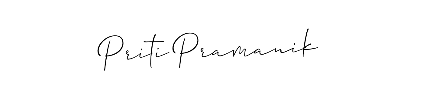 Also You can easily find your signature by using the search form. We will create Priti Pramanik name handwritten signature images for you free of cost using Allison_Script sign style. Priti Pramanik signature style 2 images and pictures png