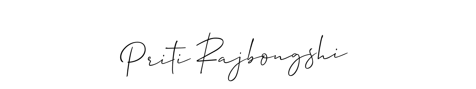 Similarly Allison_Script is the best handwritten signature design. Signature creator online .You can use it as an online autograph creator for name Priti Rajbongshi. Priti Rajbongshi signature style 2 images and pictures png