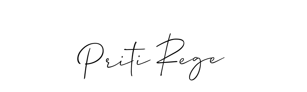 The best way (Allison_Script) to make a short signature is to pick only two or three words in your name. The name Priti Rege include a total of six letters. For converting this name. Priti Rege signature style 2 images and pictures png