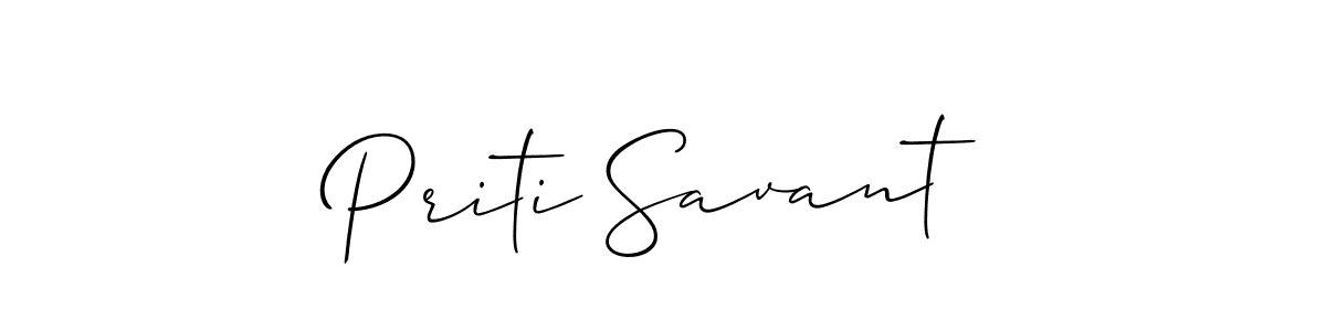 Use a signature maker to create a handwritten signature online. With this signature software, you can design (Allison_Script) your own signature for name Priti Savant. Priti Savant signature style 2 images and pictures png