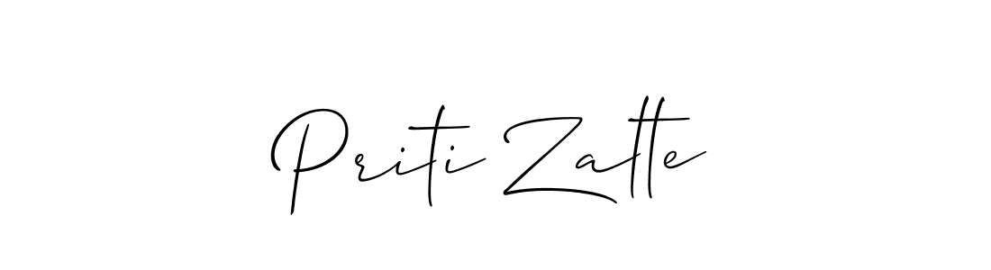 It looks lik you need a new signature style for name Priti Zalte. Design unique handwritten (Allison_Script) signature with our free signature maker in just a few clicks. Priti Zalte signature style 2 images and pictures png