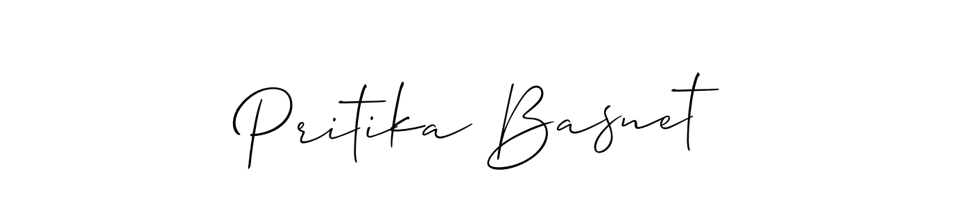 How to make Pritika Basnet signature? Allison_Script is a professional autograph style. Create handwritten signature for Pritika Basnet name. Pritika Basnet signature style 2 images and pictures png