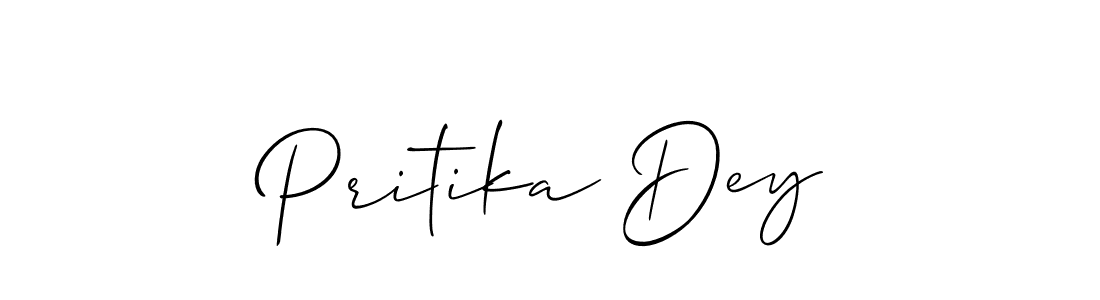 Similarly Allison_Script is the best handwritten signature design. Signature creator online .You can use it as an online autograph creator for name Pritika Dey. Pritika Dey signature style 2 images and pictures png