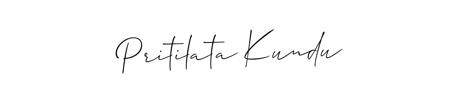Create a beautiful signature design for name Pritilata Kundu. With this signature (Allison_Script) fonts, you can make a handwritten signature for free. Pritilata Kundu signature style 2 images and pictures png