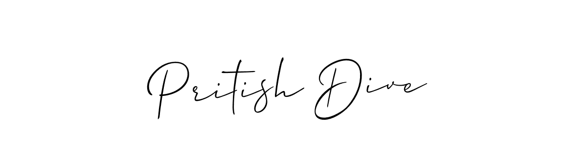 How to make Pritish Dive signature? Allison_Script is a professional autograph style. Create handwritten signature for Pritish Dive name. Pritish Dive signature style 2 images and pictures png