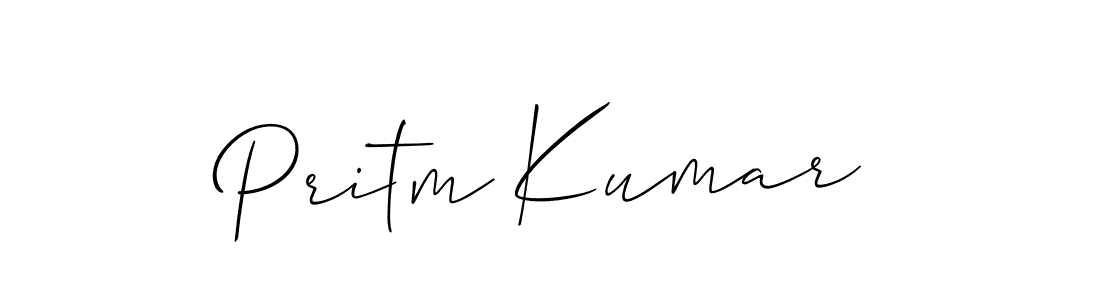 Make a beautiful signature design for name Pritm Kumar. With this signature (Allison_Script) style, you can create a handwritten signature for free. Pritm Kumar signature style 2 images and pictures png