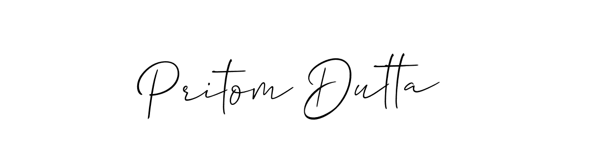 Design your own signature with our free online signature maker. With this signature software, you can create a handwritten (Allison_Script) signature for name Pritom Dutta. Pritom Dutta signature style 2 images and pictures png