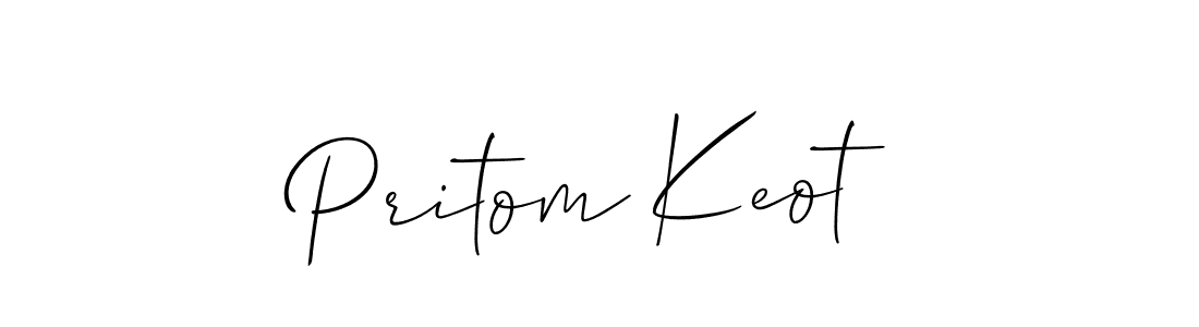 Create a beautiful signature design for name Pritom Keot. With this signature (Allison_Script) fonts, you can make a handwritten signature for free. Pritom Keot signature style 2 images and pictures png