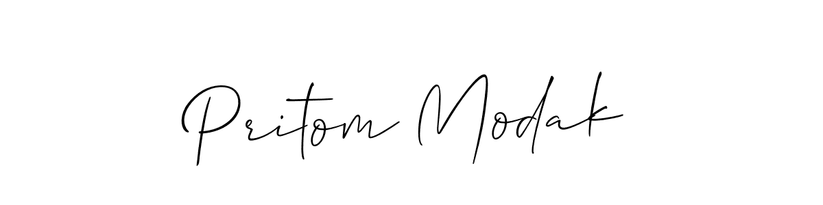 Make a beautiful signature design for name Pritom Modak. With this signature (Allison_Script) style, you can create a handwritten signature for free. Pritom Modak signature style 2 images and pictures png