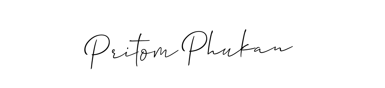 if you are searching for the best signature style for your name Pritom Phukan. so please give up your signature search. here we have designed multiple signature styles  using Allison_Script. Pritom Phukan signature style 2 images and pictures png