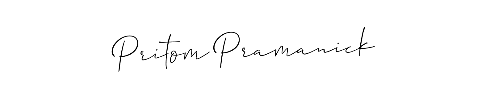 Use a signature maker to create a handwritten signature online. With this signature software, you can design (Allison_Script) your own signature for name Pritom Pramanick. Pritom Pramanick signature style 2 images and pictures png