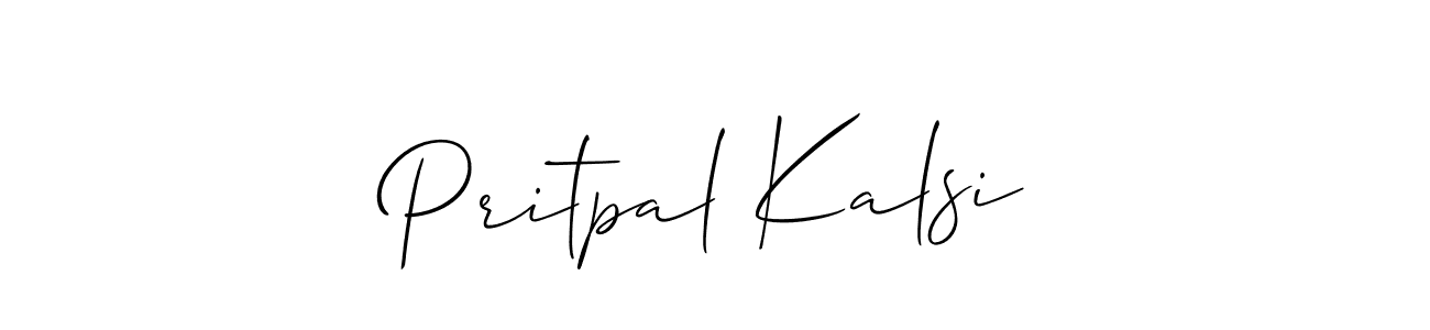 How to Draw Pritpal Kalsi signature style? Allison_Script is a latest design signature styles for name Pritpal Kalsi. Pritpal Kalsi signature style 2 images and pictures png