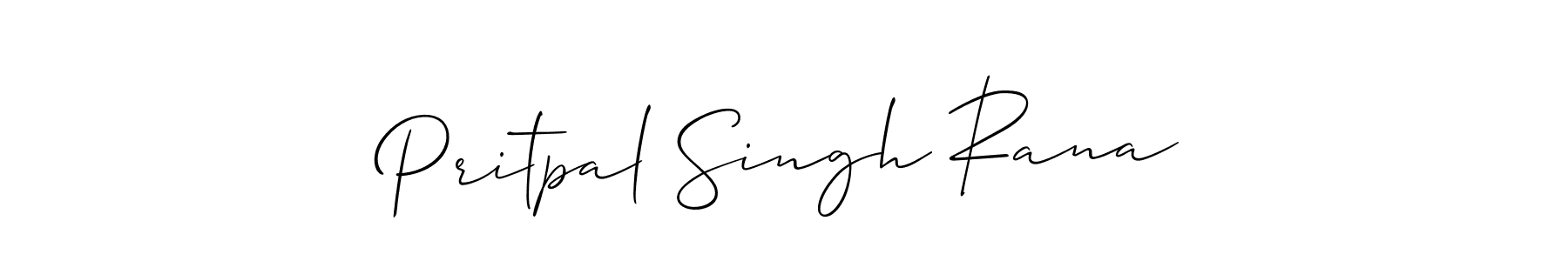 Make a beautiful signature design for name Pritpal Singh Rana. With this signature (Allison_Script) style, you can create a handwritten signature for free. Pritpal Singh Rana signature style 2 images and pictures png