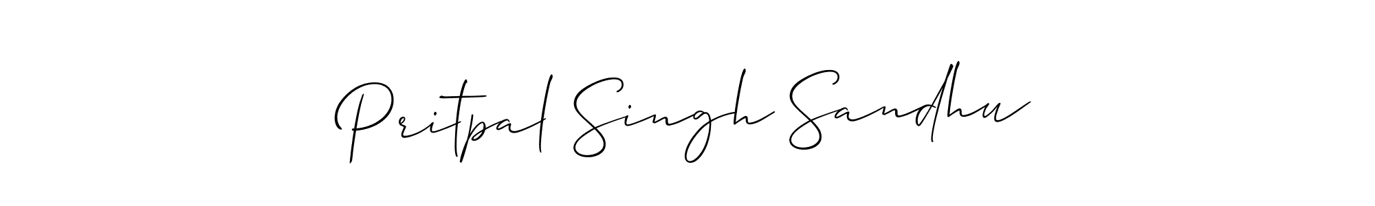 Make a beautiful signature design for name Pritpal Singh Sandhu. With this signature (Allison_Script) style, you can create a handwritten signature for free. Pritpal Singh Sandhu signature style 2 images and pictures png