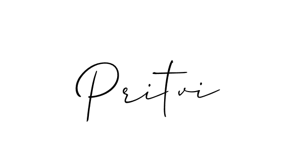 Use a signature maker to create a handwritten signature online. With this signature software, you can design (Allison_Script) your own signature for name Pritvi. Pritvi signature style 2 images and pictures png