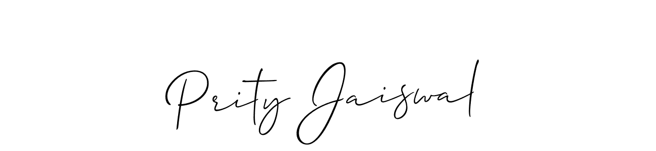 Make a beautiful signature design for name Prity Jaiswal. With this signature (Allison_Script) style, you can create a handwritten signature for free. Prity Jaiswal signature style 2 images and pictures png
