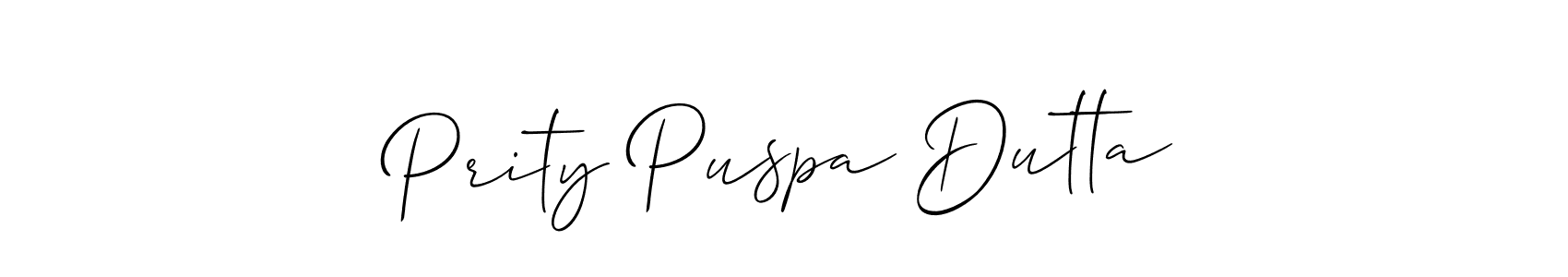 How to make Prity Puspa Dutta name signature. Use Allison_Script style for creating short signs online. This is the latest handwritten sign. Prity Puspa Dutta signature style 2 images and pictures png