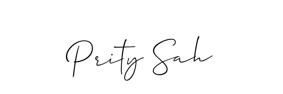 How to make Prity Sah name signature. Use Allison_Script style for creating short signs online. This is the latest handwritten sign. Prity Sah signature style 2 images and pictures png