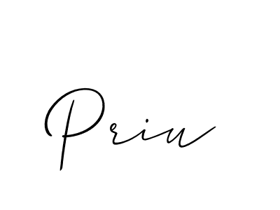 Priu stylish signature style. Best Handwritten Sign (Allison_Script) for my name. Handwritten Signature Collection Ideas for my name Priu. Priu signature style 2 images and pictures png