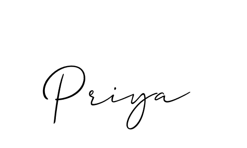 Use a signature maker to create a handwritten signature online. With this signature software, you can design (Allison_Script) your own signature for name Priya. Priya signature style 2 images and pictures png