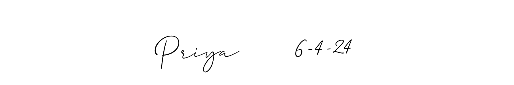 Check out images of Autograph of Priya       6-4-24 name. Actor Priya       6-4-24 Signature Style. Allison_Script is a professional sign style online. Priya       6-4-24 signature style 2 images and pictures png