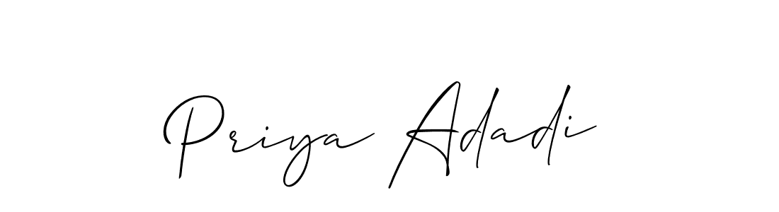 Also You can easily find your signature by using the search form. We will create Priya Adadi name handwritten signature images for you free of cost using Allison_Script sign style. Priya Adadi signature style 2 images and pictures png