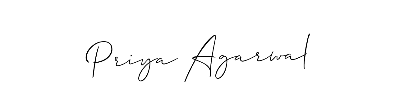 Make a beautiful signature design for name Priya Agarwal. With this signature (Allison_Script) style, you can create a handwritten signature for free. Priya Agarwal signature style 2 images and pictures png