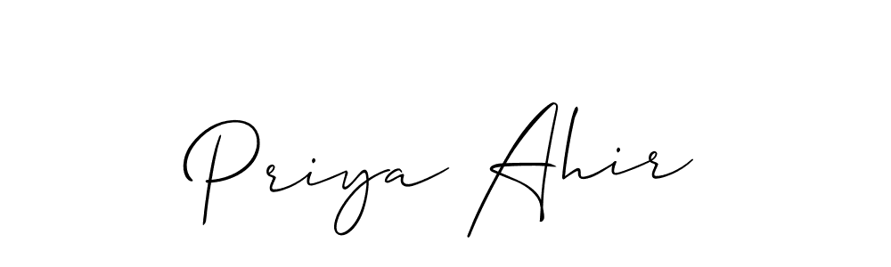 if you are searching for the best signature style for your name Priya Ahir. so please give up your signature search. here we have designed multiple signature styles  using Allison_Script. Priya Ahir signature style 2 images and pictures png