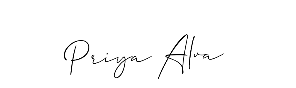 Use a signature maker to create a handwritten signature online. With this signature software, you can design (Allison_Script) your own signature for name Priya Alva. Priya Alva signature style 2 images and pictures png