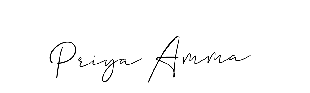 Create a beautiful signature design for name Priya Amma. With this signature (Allison_Script) fonts, you can make a handwritten signature for free. Priya Amma signature style 2 images and pictures png