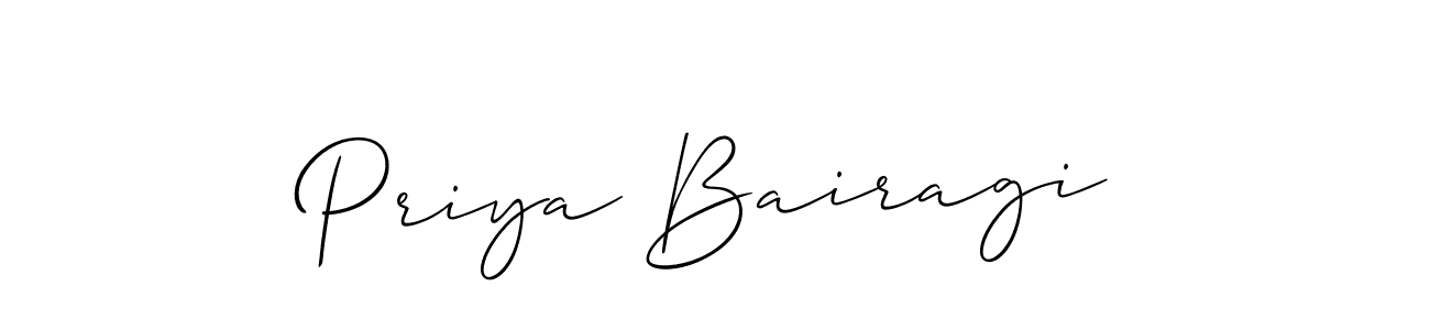 if you are searching for the best signature style for your name Priya Bairagi. so please give up your signature search. here we have designed multiple signature styles  using Allison_Script. Priya Bairagi signature style 2 images and pictures png