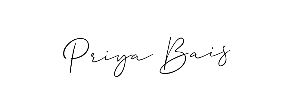 You should practise on your own different ways (Allison_Script) to write your name (Priya Bais) in signature. don't let someone else do it for you. Priya Bais signature style 2 images and pictures png