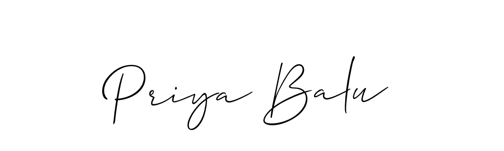 Create a beautiful signature design for name Priya Balu. With this signature (Allison_Script) fonts, you can make a handwritten signature for free. Priya Balu signature style 2 images and pictures png
