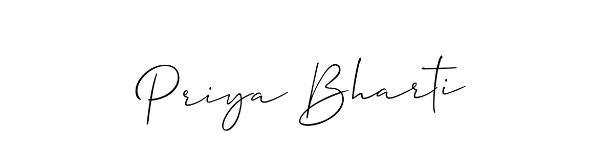 Use a signature maker to create a handwritten signature online. With this signature software, you can design (Allison_Script) your own signature for name Priya Bharti. Priya Bharti signature style 2 images and pictures png