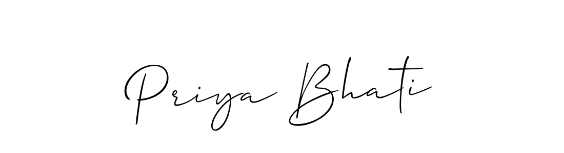 How to make Priya Bhati signature? Allison_Script is a professional autograph style. Create handwritten signature for Priya Bhati name. Priya Bhati signature style 2 images and pictures png