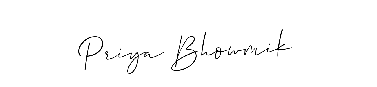Also You can easily find your signature by using the search form. We will create Priya Bhowmik name handwritten signature images for you free of cost using Allison_Script sign style. Priya Bhowmik signature style 2 images and pictures png