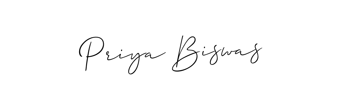 How to make Priya Biswas name signature. Use Allison_Script style for creating short signs online. This is the latest handwritten sign. Priya Biswas signature style 2 images and pictures png