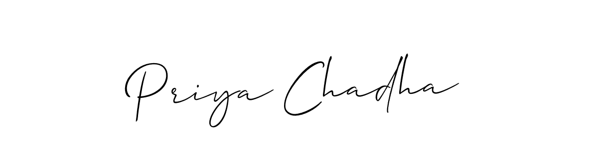 You can use this online signature creator to create a handwritten signature for the name Priya Chadha. This is the best online autograph maker. Priya Chadha signature style 2 images and pictures png