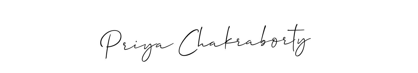 Use a signature maker to create a handwritten signature online. With this signature software, you can design (Allison_Script) your own signature for name Priya Chakraborty. Priya Chakraborty signature style 2 images and pictures png