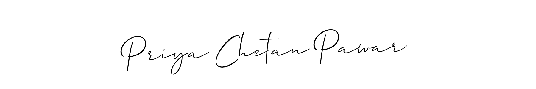 Similarly Allison_Script is the best handwritten signature design. Signature creator online .You can use it as an online autograph creator for name Priya Chetan Pawar. Priya Chetan Pawar signature style 2 images and pictures png