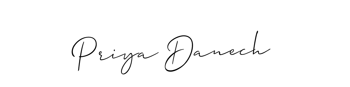 Also we have Priya Danech name is the best signature style. Create professional handwritten signature collection using Allison_Script autograph style. Priya Danech signature style 2 images and pictures png