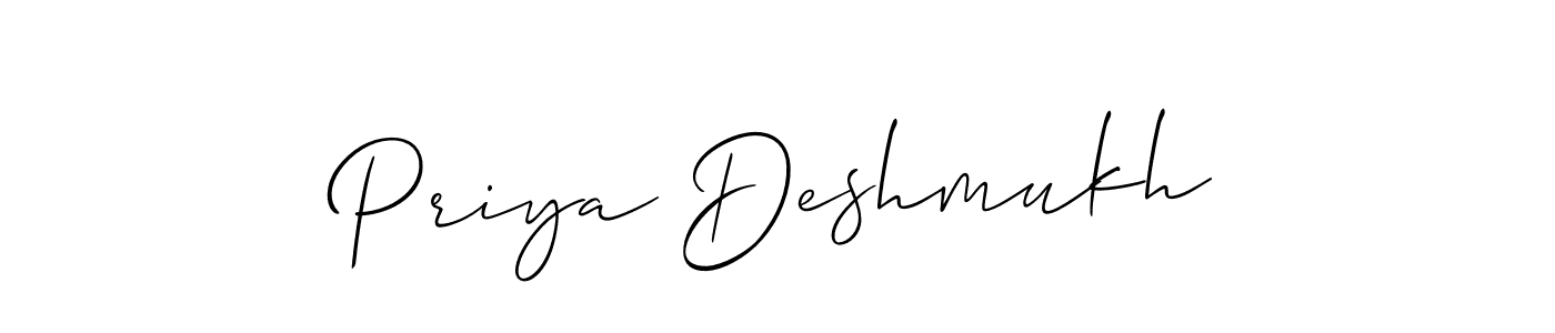 Design your own signature with our free online signature maker. With this signature software, you can create a handwritten (Allison_Script) signature for name Priya Deshmukh. Priya Deshmukh signature style 2 images and pictures png