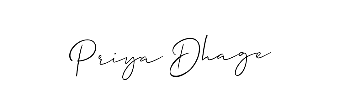 It looks lik you need a new signature style for name Priya Dhage. Design unique handwritten (Allison_Script) signature with our free signature maker in just a few clicks. Priya Dhage signature style 2 images and pictures png